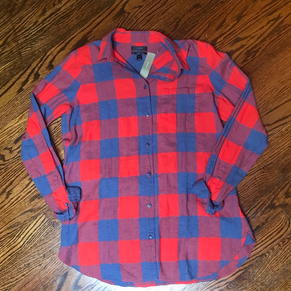 J crew plaid button up
